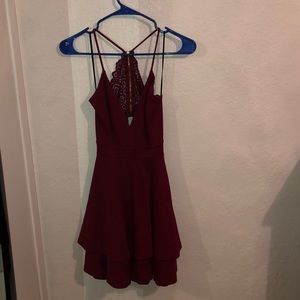 Red racerback/open back dress